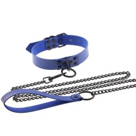 Personalized leather collar (Option: Royal Blue)